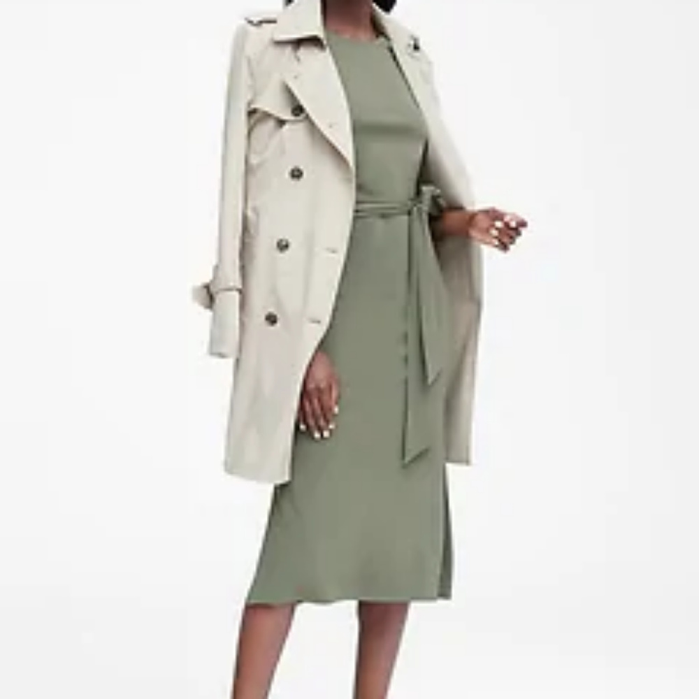 BR Soft Knit Side Slit Midi Dress with Sash